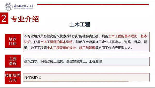 南京航空航天大學專接本專業